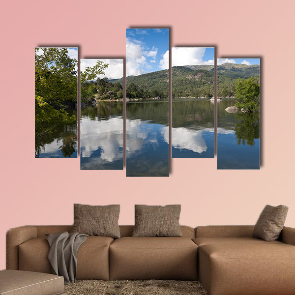 Views of the reservoir of El Burguillo, Avila, Spain Multi panel canvas wall art