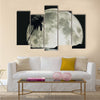 3d moon island with palm Multi Panel Canvas Wall Art