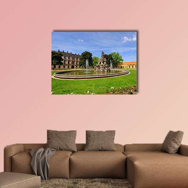 Schlossgarten in summer in Erlangen, Germany multi panel canvas wall art