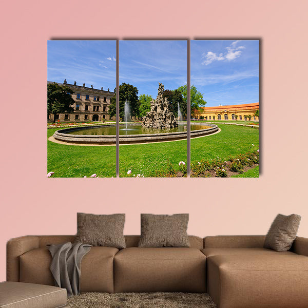 Schlossgarten in summer in Erlangen, Germany multi panel canvas wall art