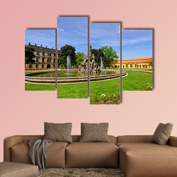 Schlossgarten in summer in Erlangen, Germany multi panel canvas wall art