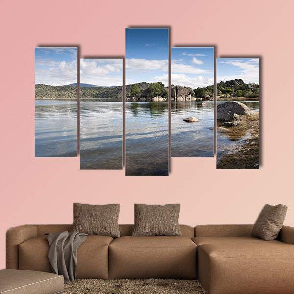 El Burguillo Views of the reservoir, Avila, Spain Multi Panel Canvas Wall Art