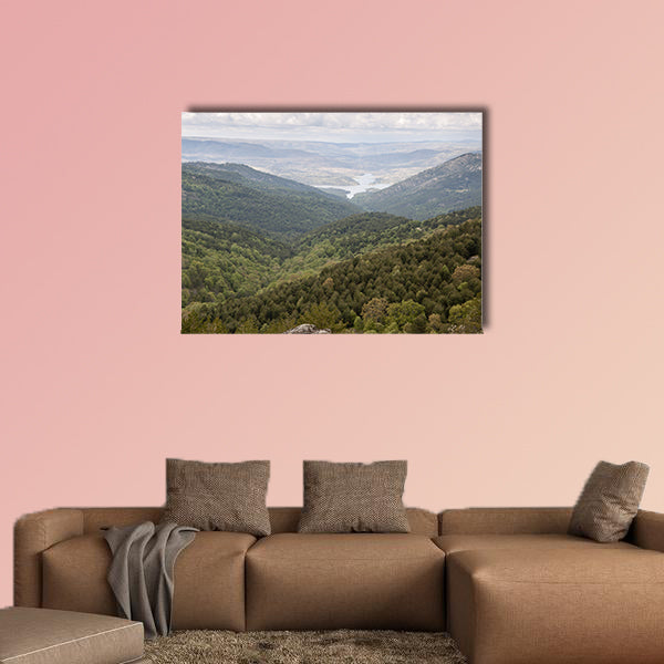 Views of Iruelas Valley, with the El Bruguillo reservoi, Casillas Mountain Multi Panel Canvas Wall Art
