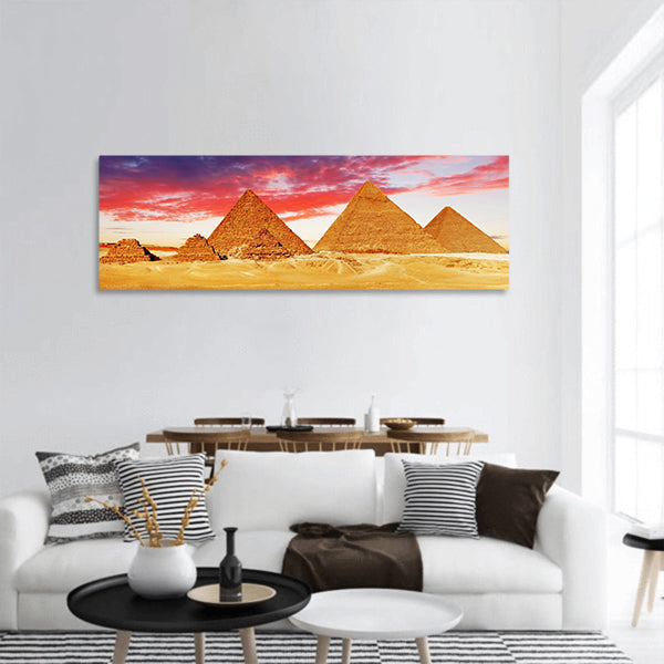 Great Pyramid , located at Giza , Egypt  panoramic canvas wall art