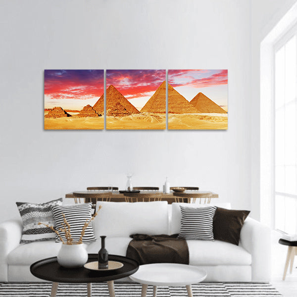 Great Pyramid , located at Giza , Egypt  panoramic canvas wall art