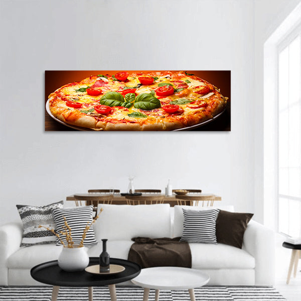 Pizza panoramic canvas wall art