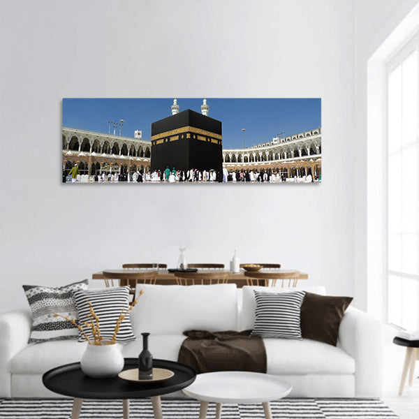 Mecca Saudi Arabia ,Muslim pilgrims, from all around World, panoramic canvas wall art