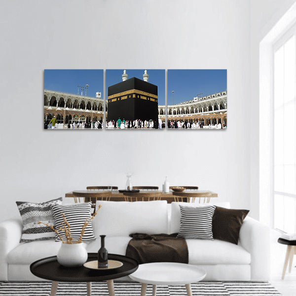 Mecca Saudi Arabia ,Muslim pilgrims, from all around World, panoramic canvas wall art