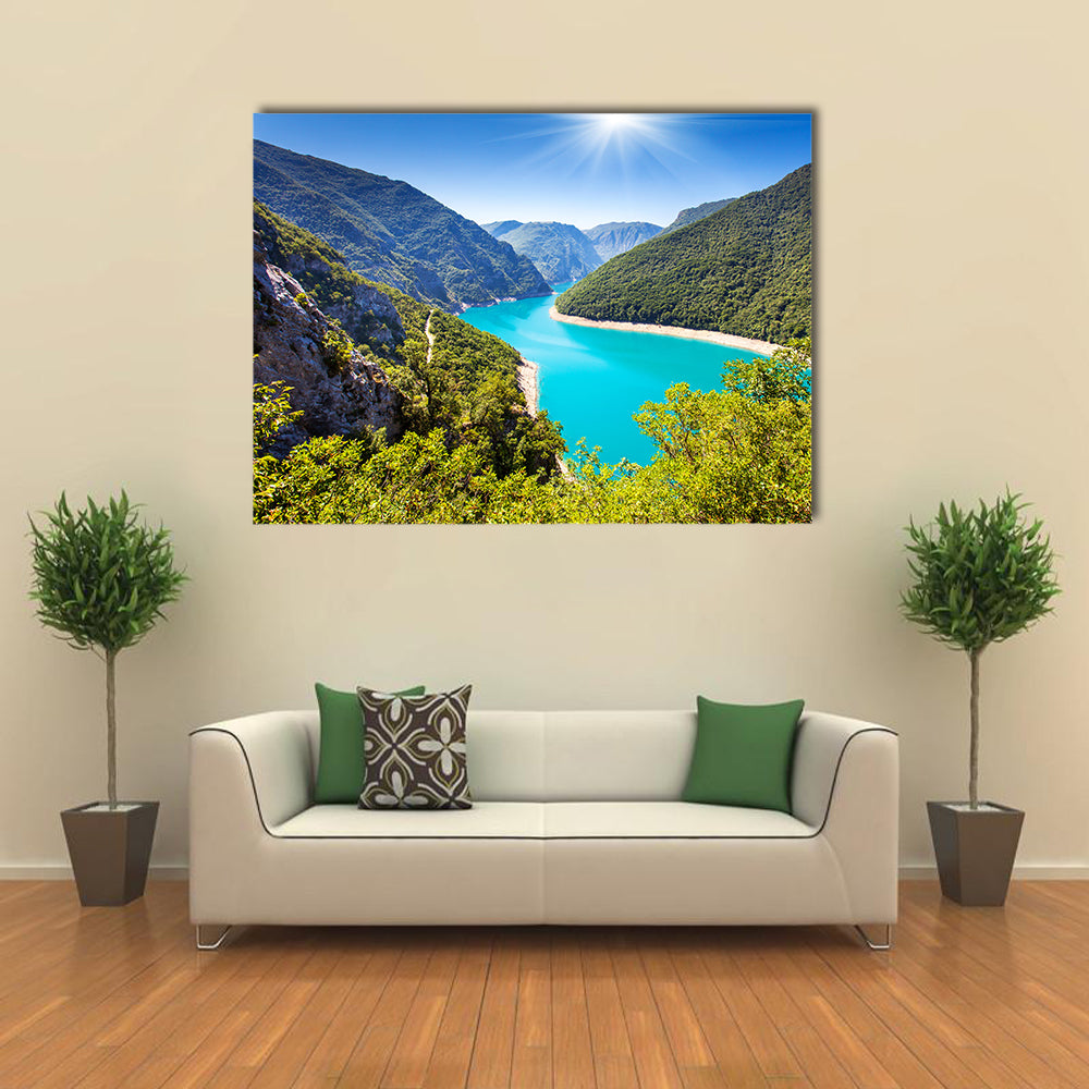 The Piva Canyon with its fantastic reservoir, Montenegro, Balkans, Europe multi panel canvas wall art