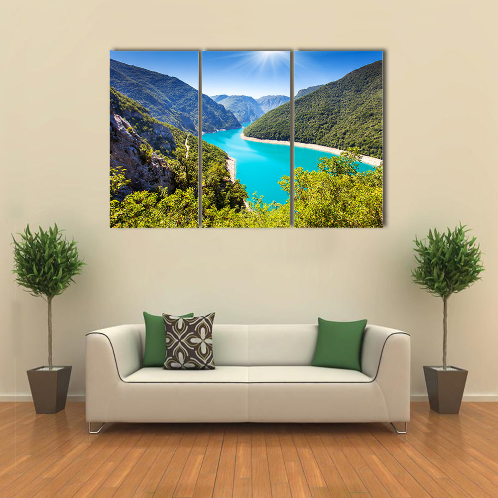 The Piva Canyon with its fantastic reservoir, Montenegro, Balkans, Europe multi panel canvas wall art