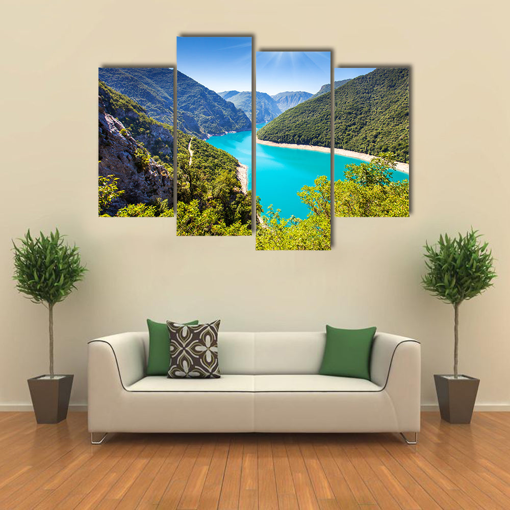 The Piva Canyon with its fantastic reservoir, Montenegro, Balkans, Europe multi panel canvas wall art