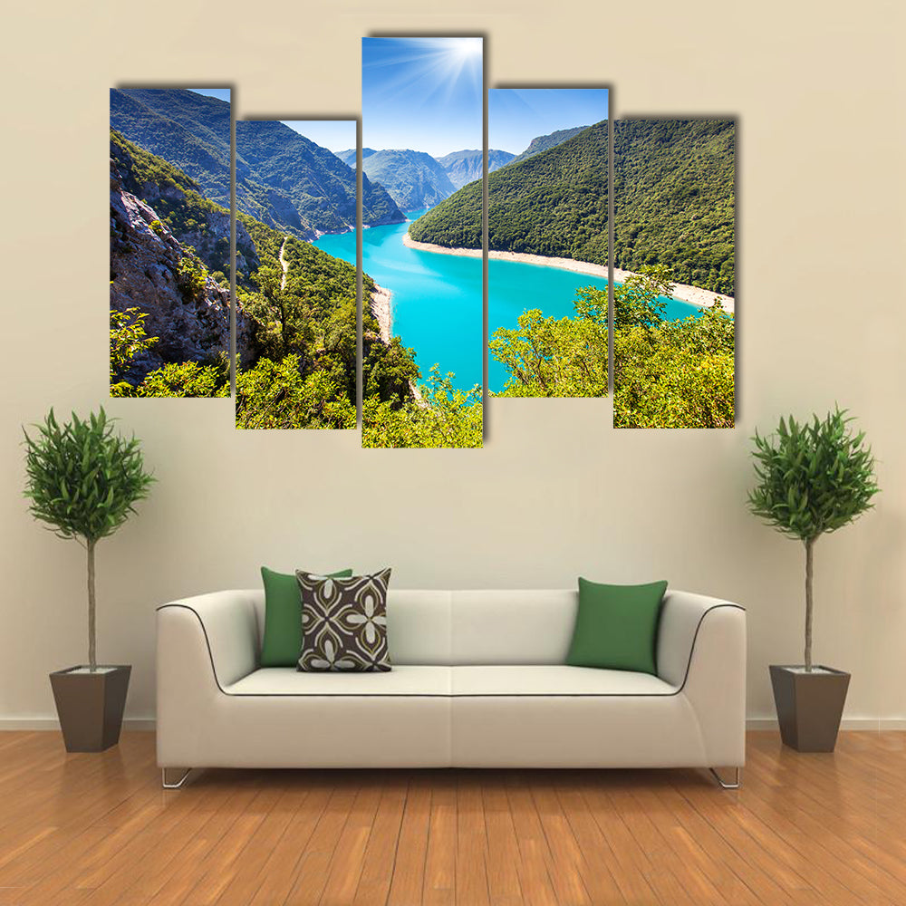 The Piva Canyon with its fantastic reservoir, Montenegro, Balkans, Europe multi panel canvas wall art