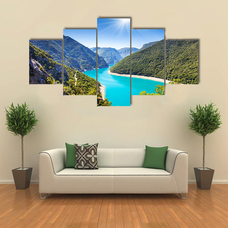 The Piva Canyon with its fantastic reservoir, Montenegro, Balkans, Europe multi panel canvas wall art