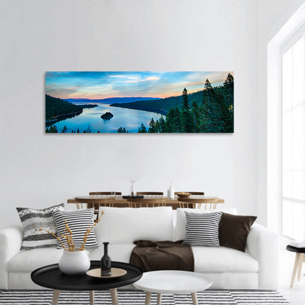 Lake Tahoe, Sierra Nevada, California, USA panoramic canvas wall art