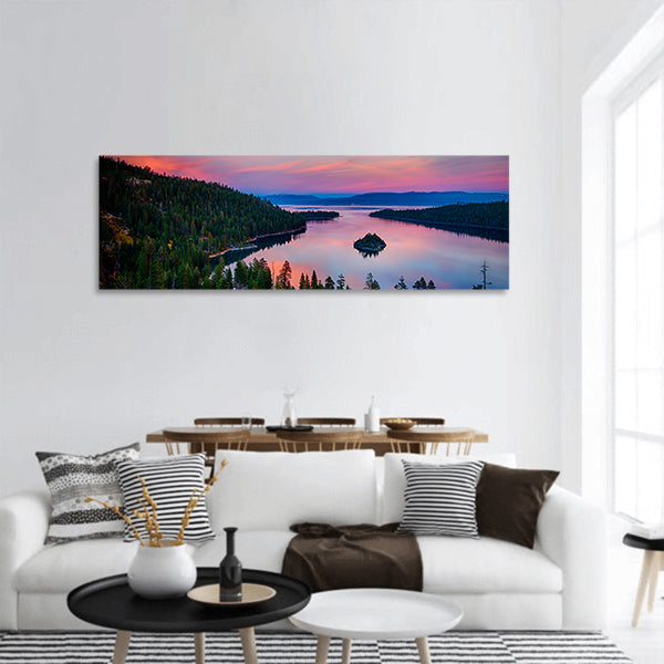 Lake Tahoe, Sierra Nevada, California, USA panoramic canvas wall art