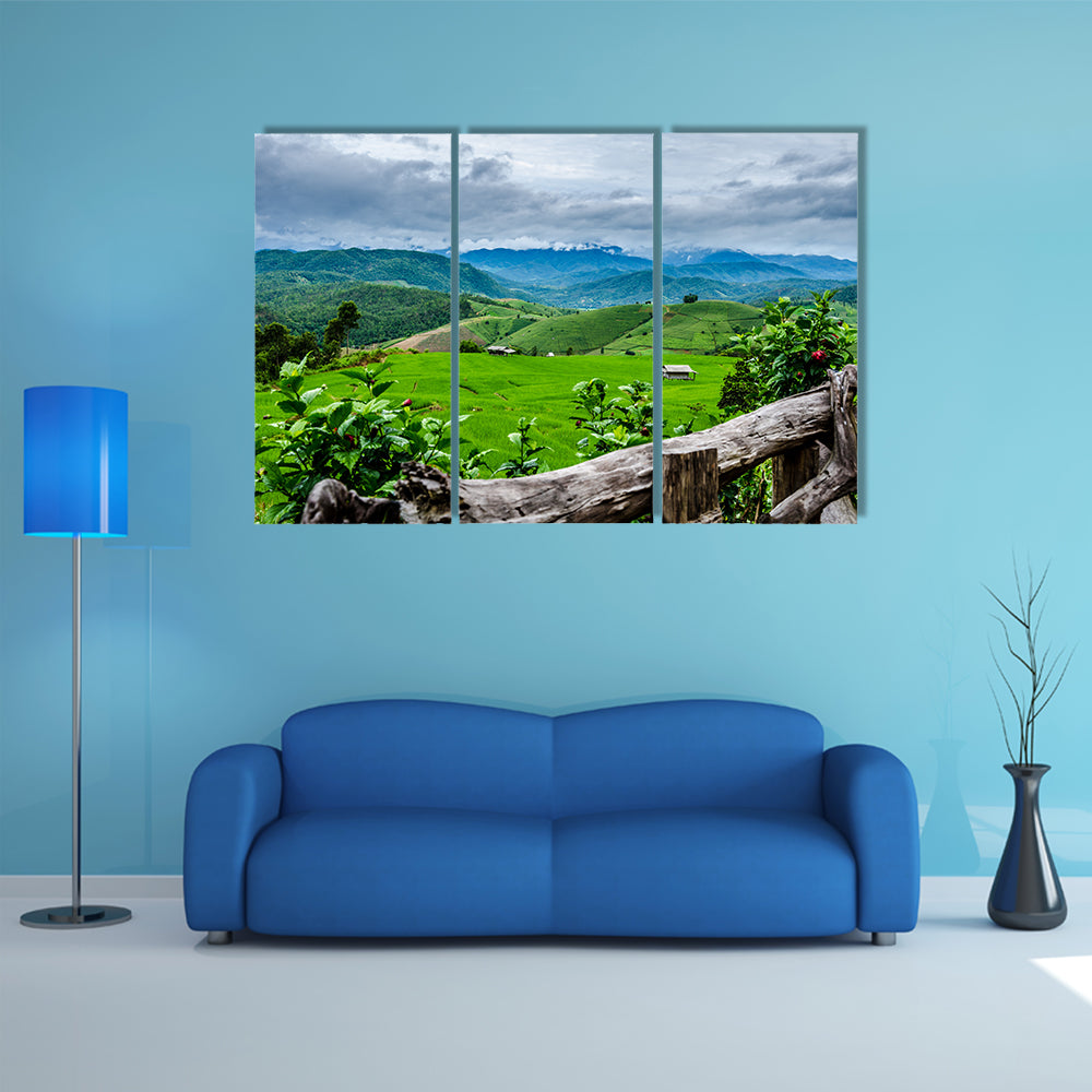 Rice Fields at Maechaem in Thailand multi panel canvas wall art