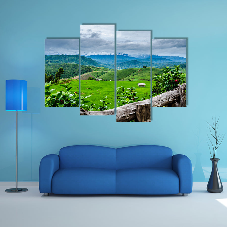 Rice Fields at Maechaem in Thailand multi panel canvas wall art
