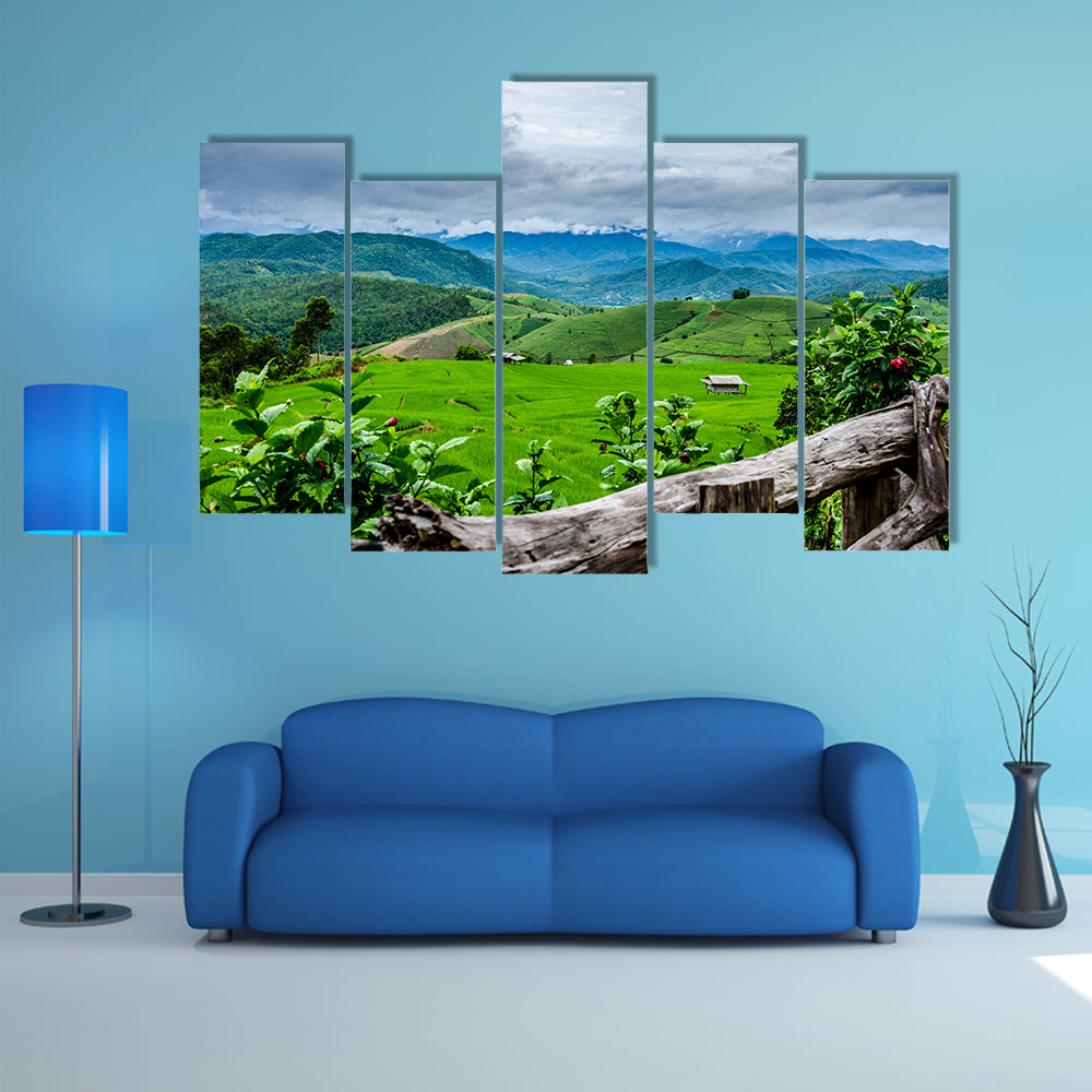 Rice Fields at Maechaem in Thailand multi panel canvas wall art