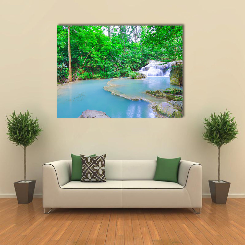 Erawan waterfall National Park Kanjanaburi Thailand multi panel canvas wall art