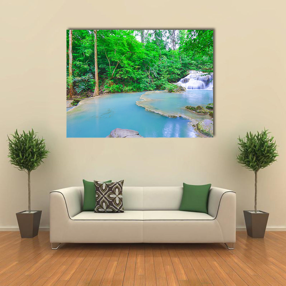 Erawan waterfall National Park Kanjanaburi Thailand multi panel canvas wall art