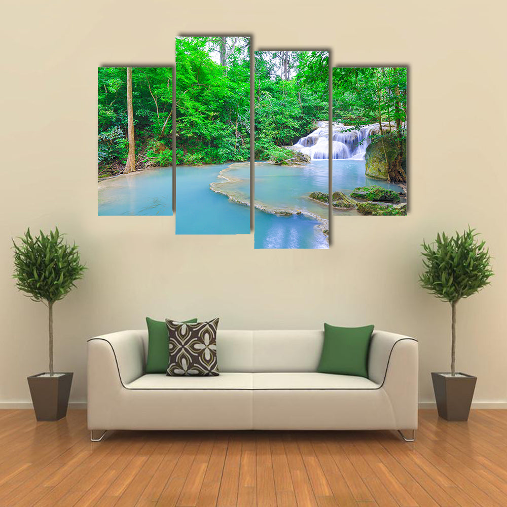 Erawan waterfall National Park Kanjanaburi Thailand multi panel canvas wall art