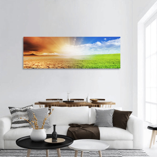 A troubled young man walking into the light panoramic canvas wall art