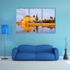 Saadian garden pavilion of the Menara gardens in Marrakech, Morocco, Africa multi panel canvas wall art