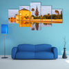 Saadian garden pavilion of the Menara gardens in Marrakech, Morocco, Africa multi panel canvas wall art