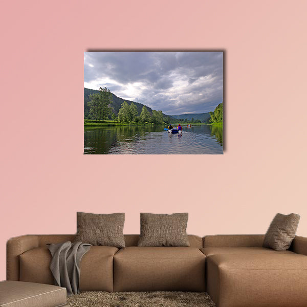 white river rafting in the southern Urals Multi panel canvas wall art