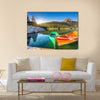 Mountain lakes and boats Durmitor national park in Montenegro, Europe Multi panel canvas wall art