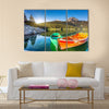 Mountain lakes and boats Durmitor national park in Montenegro, Europe Multi panel canvas wall art