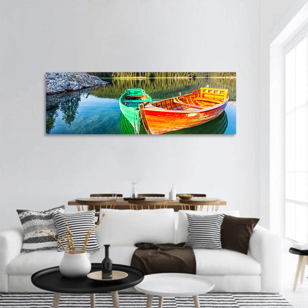 Black lake in Durmitor national park in Montenegro, Europe panoramic canvas wall art