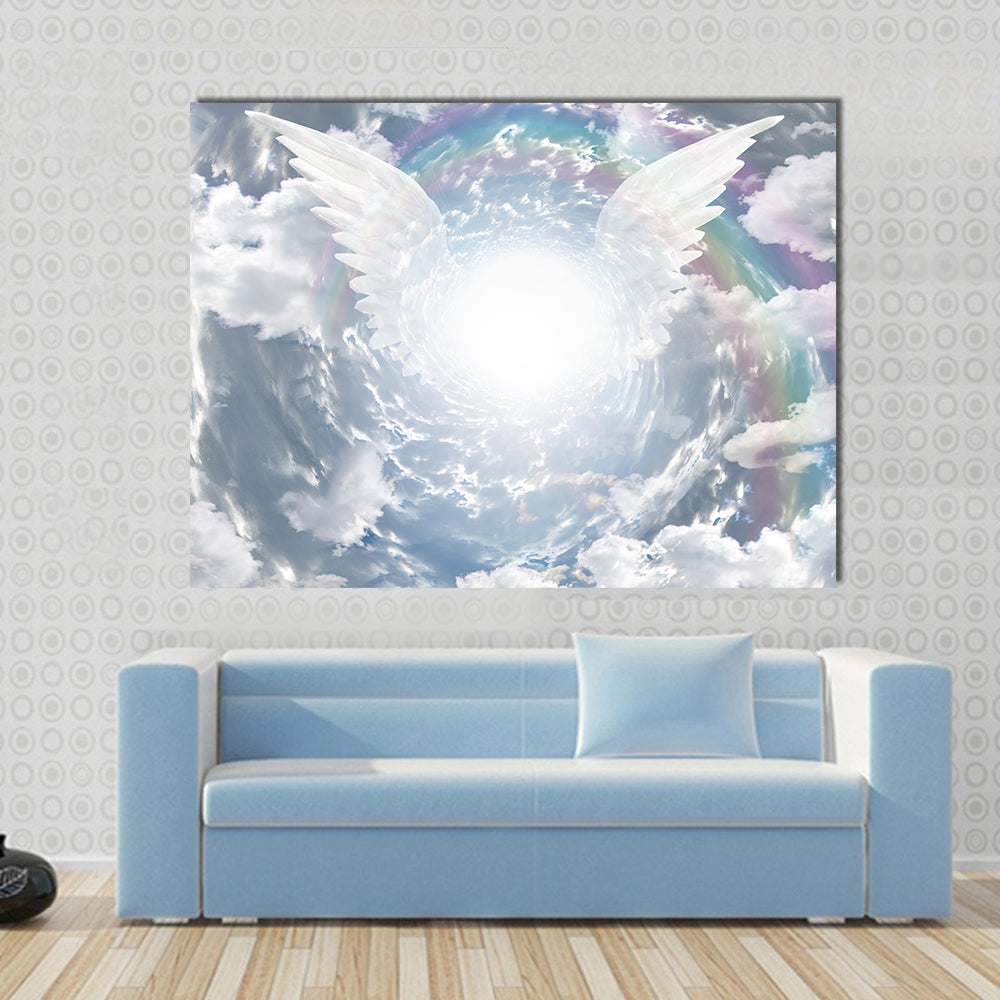 Angelic presence in tunnel of light Multi Panel Canvas Wall Art