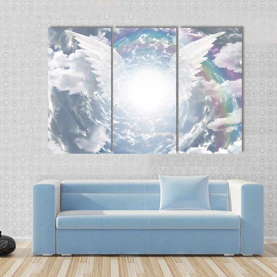 Angelic presence in tunnel of light Multi Panel Canvas Wall Art