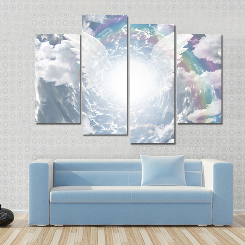 Angelic presence in tunnel of light Multi Panel Canvas Wall Art