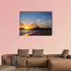 Santa Monica California sunset on Pier Ferrys wheel multi panel canvas wall art