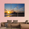 Santa Monica California sunset on Pier Ferrys wheel multi panel canvas wall art