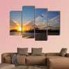 Santa Monica California sunset on Pier Ferrys wheel multi panel canvas wall art