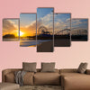 Santa Monica California sunset on Pier Ferrys wheel multi panel canvas wall art