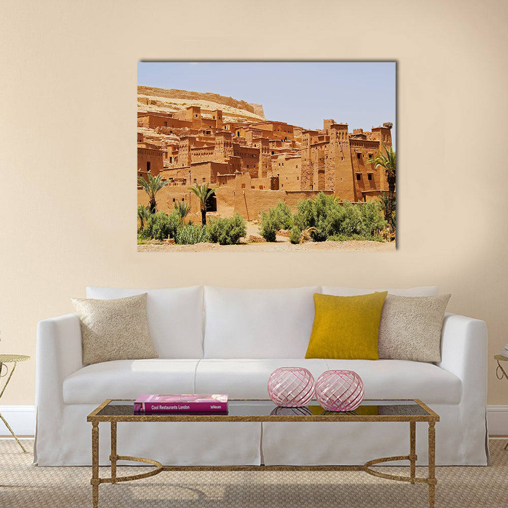 fortified city on the route between the Sahara Desert Multi Panel Canvas Wall Art