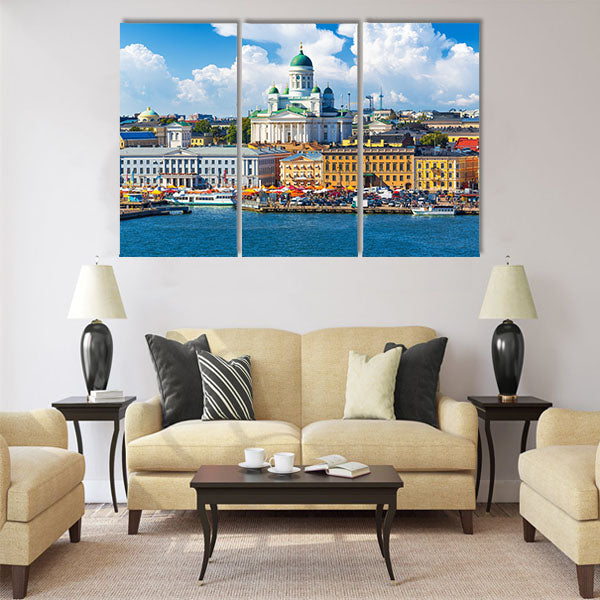 Scenic summer panorama of the Market Multi panel canvas wall art