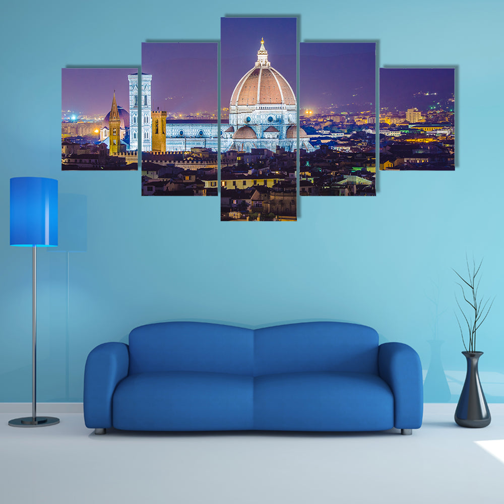 A Nice view of Florence during evening hours Multi Panel canvas wall art