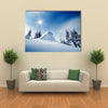 Winter Landscape On A Sunny Day In The Carpathian Mountains, Ukraine, Multi Panel Canvas Wall Art