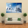 Winter Landscape On A Sunny Day In The Carpathian Mountains, Ukraine, Multi Panel Canvas Wall Art