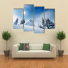 Winter Landscape On A Sunny Day In The Carpathian Mountains, Ukraine, Multi Panel Canvas Wall Art