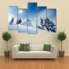 Winter Landscape On A Sunny Day In The Carpathian Mountains, Ukraine, Multi Panel Canvas Wall Art