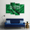 Realistic wavy flag of Saudi Arabia Multi panel canvas wall art