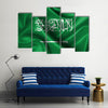 Realistic wavy flag of Saudi Arabia Multi panel canvas wall art