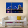 The Clyde Arc spanning the river Clyde at dusk, Glasgow, Scotland, UK, Multi Panel Canvas Wall Art