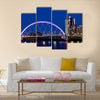 The Clyde Arc spanning the river Clyde at dusk, Glasgow, Scotland, UK, Multi Panel Canvas Wall Art